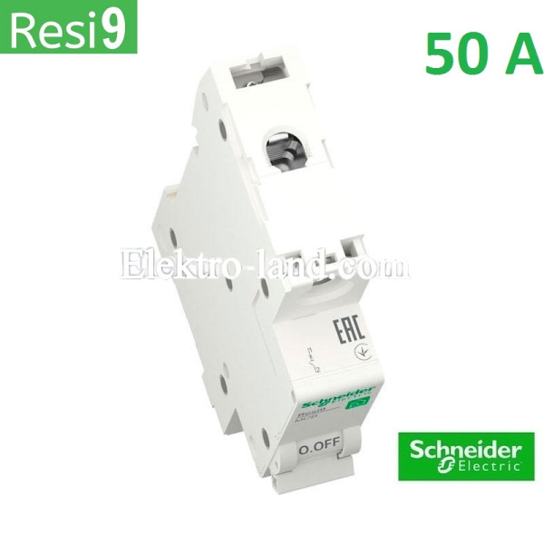 Автоматический выключатель 1Р 50А, C, 6кА, Schneider Electric RESI9 (R9F12150)
